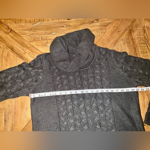 Calvin Klein grey cowl neck cable knit pullover sweater - large - classic - Picture 6 of 9